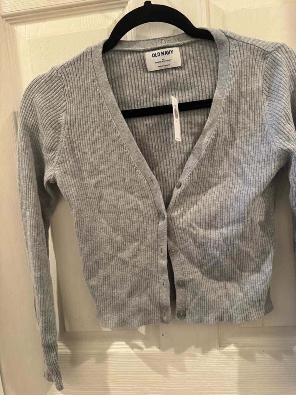 Old Navy Gray Ribbed Button Cardigan